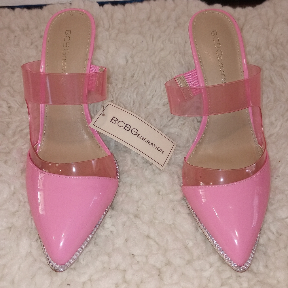 BCBG Pink Mules